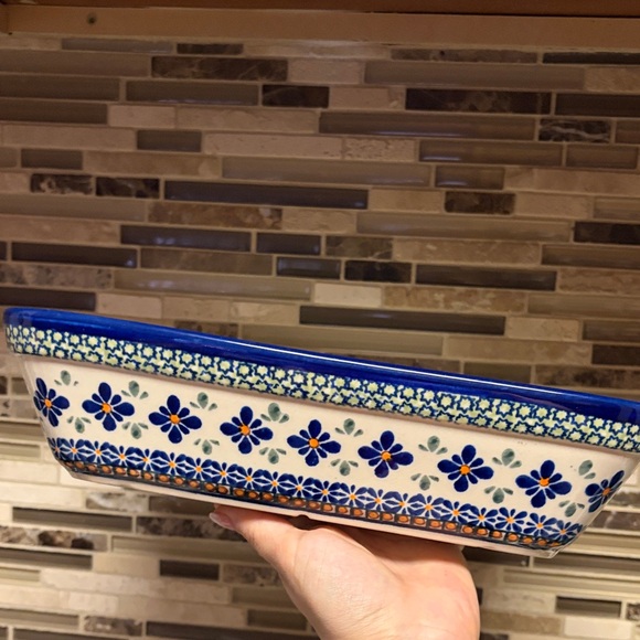 Blue Rose Polish Pottery 12”x9.75” Casserole Dish - Picture 2 of 10